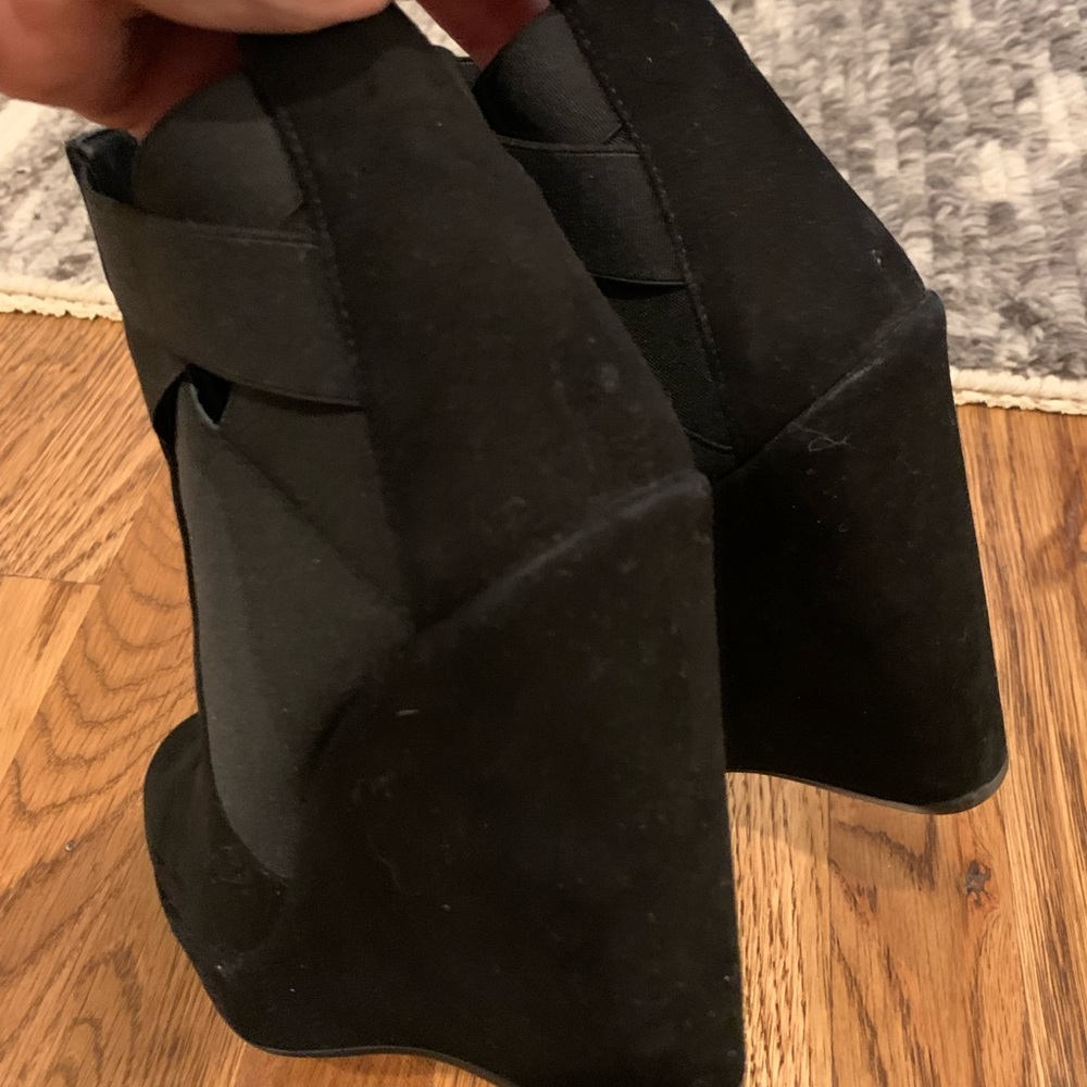 Stuart Weitzman Black Wedge Booties - image 6